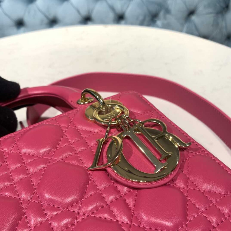 ch**an D*or lady D*or cannage 2way shooulder handbag pink