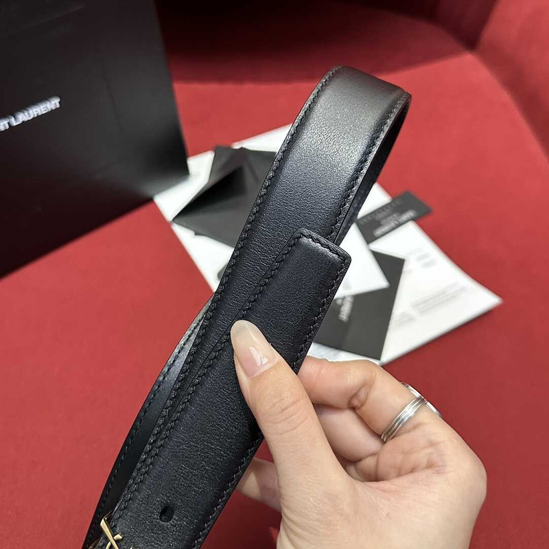 Saint Laurent YSL-monogram Leather Belt