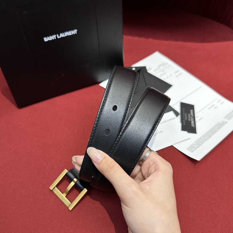 Saint Laurent YSL-monogram Leather Belt
