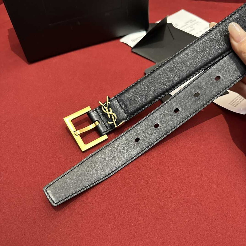 Saint Laurent YSL-monogram Leather Belt