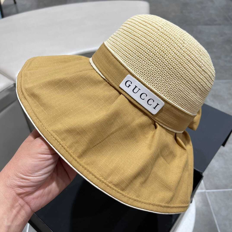 G*u*i sun hat beige and yellow