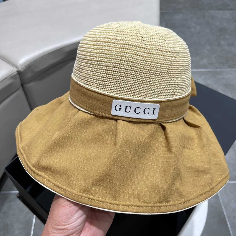 G*u*i sun hat beige and yellow