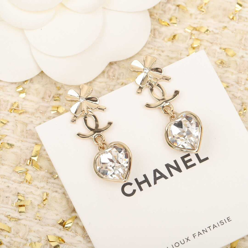 Ch*el pendant cc logo earrings