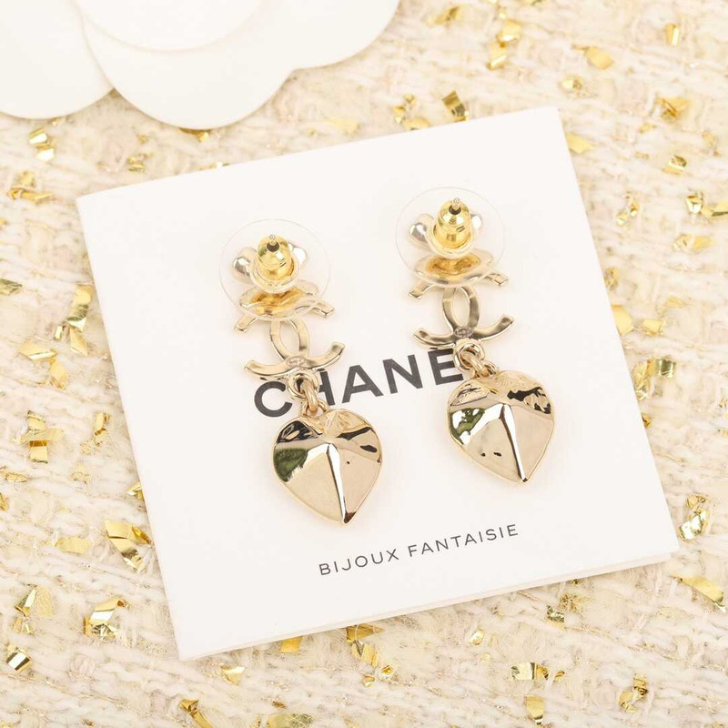 Ch*el pendant cc logo earrings