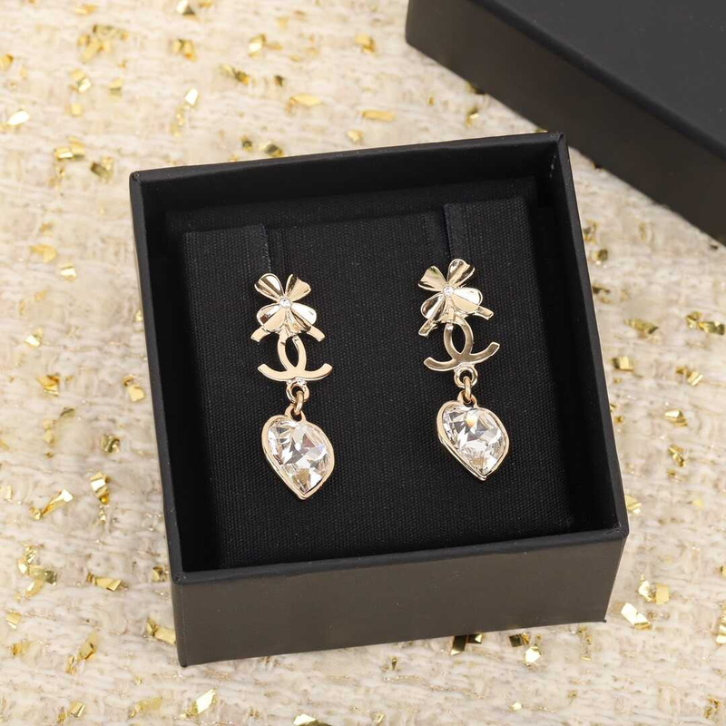 Ch*el pendant cc logo earrings