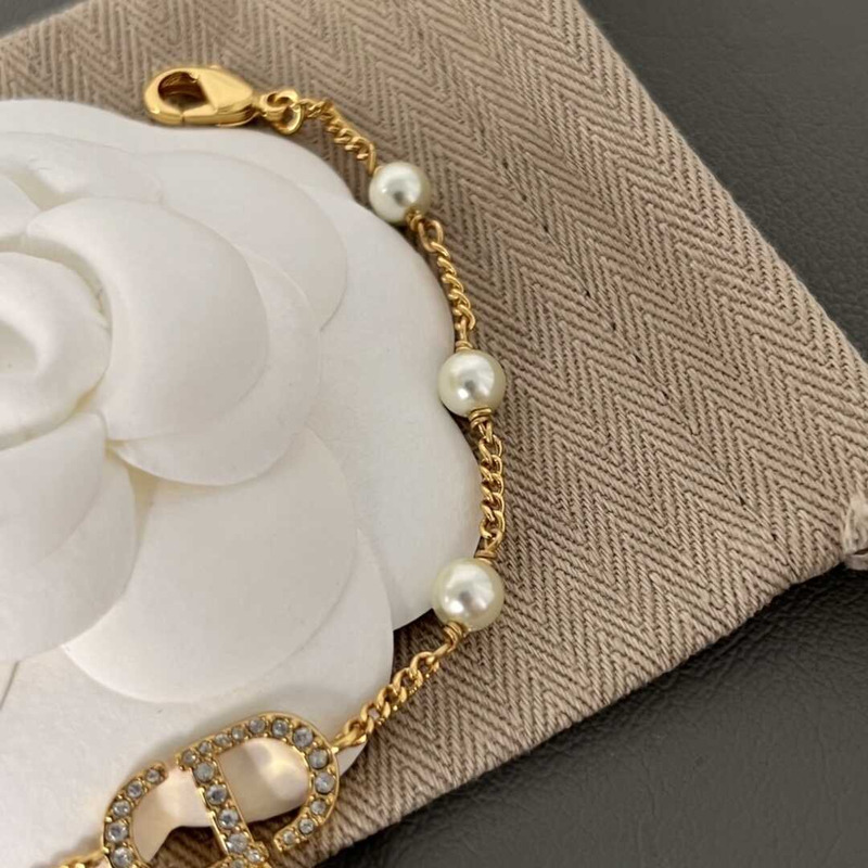 D*or cd pearl bracelet gold
