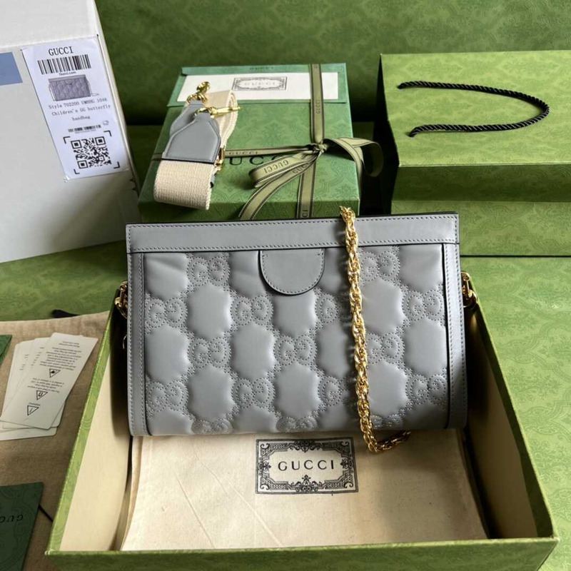 G*u*i gg matelasse small bag gray leather