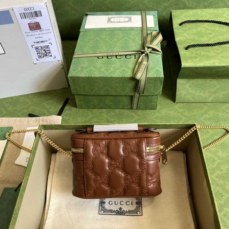 G*u*i gg matelasse mini tote brown