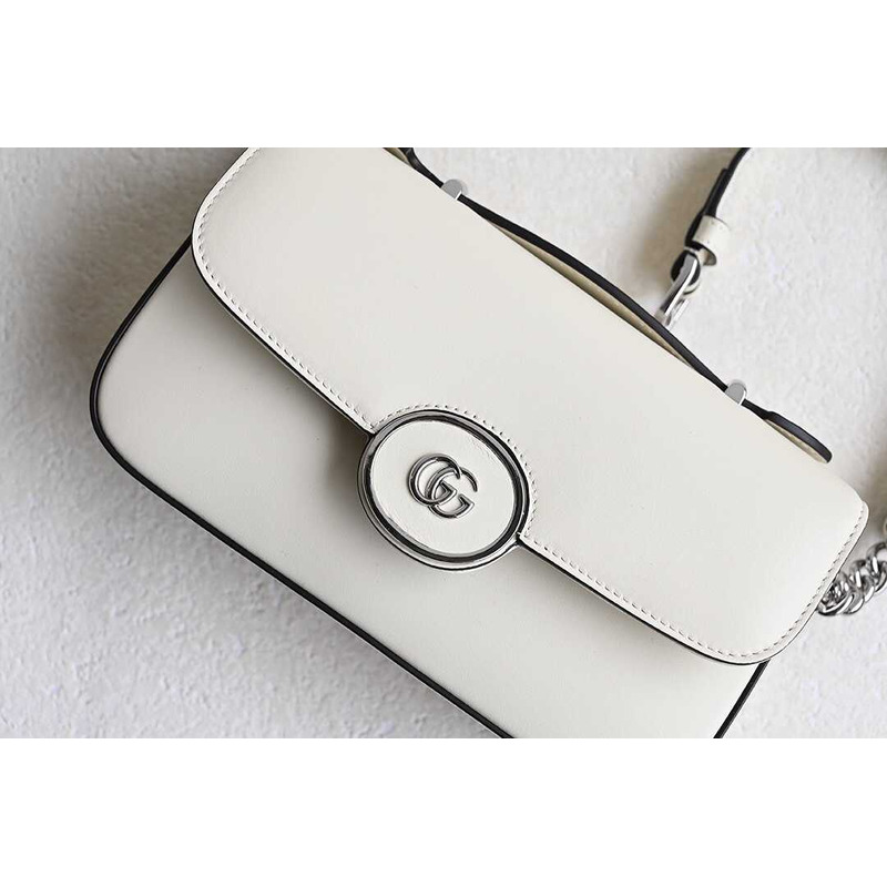 G*u*i petite gg small leather shoulder bag white