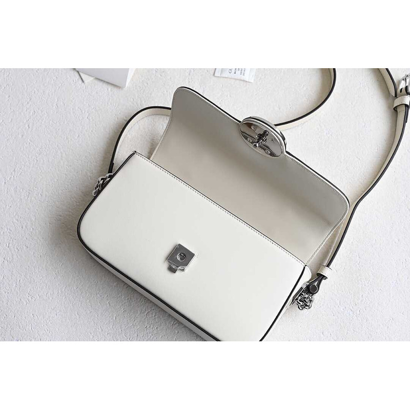 G*u*i petite gg small leather shoulder bag white