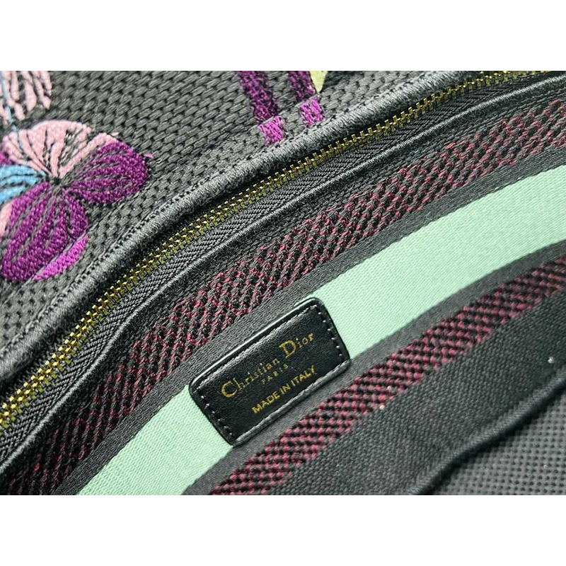 D*or medium lady d-lite bag blue multicolor toile de jouy voyage embroidery