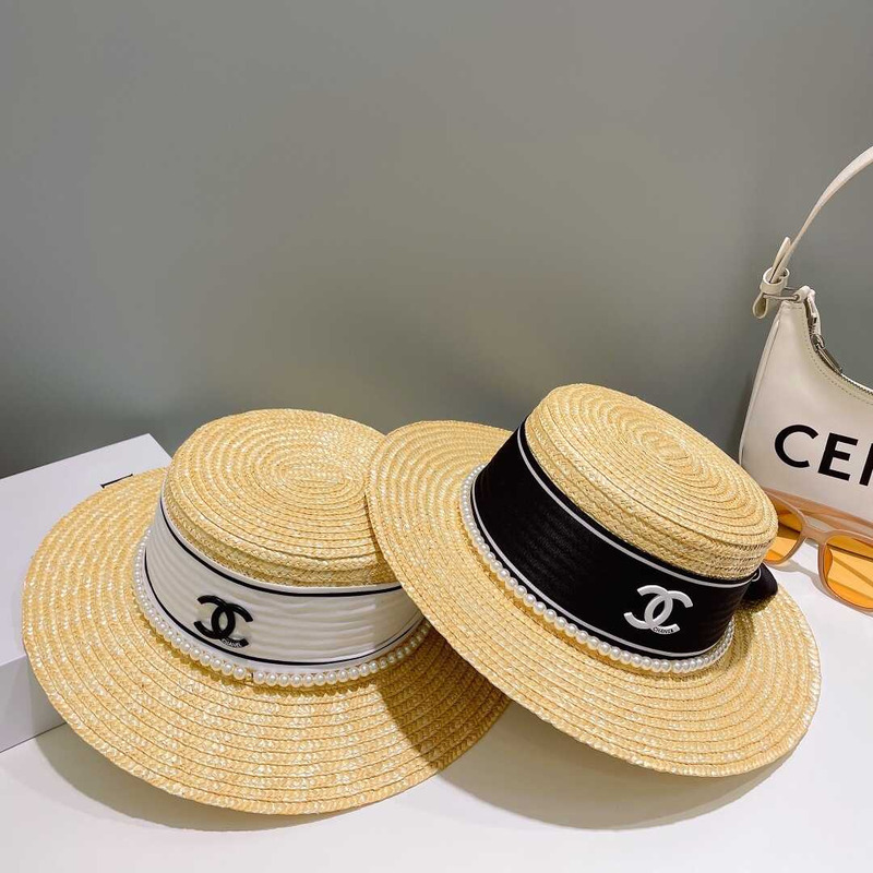 Ch*el summer straw buckle hat