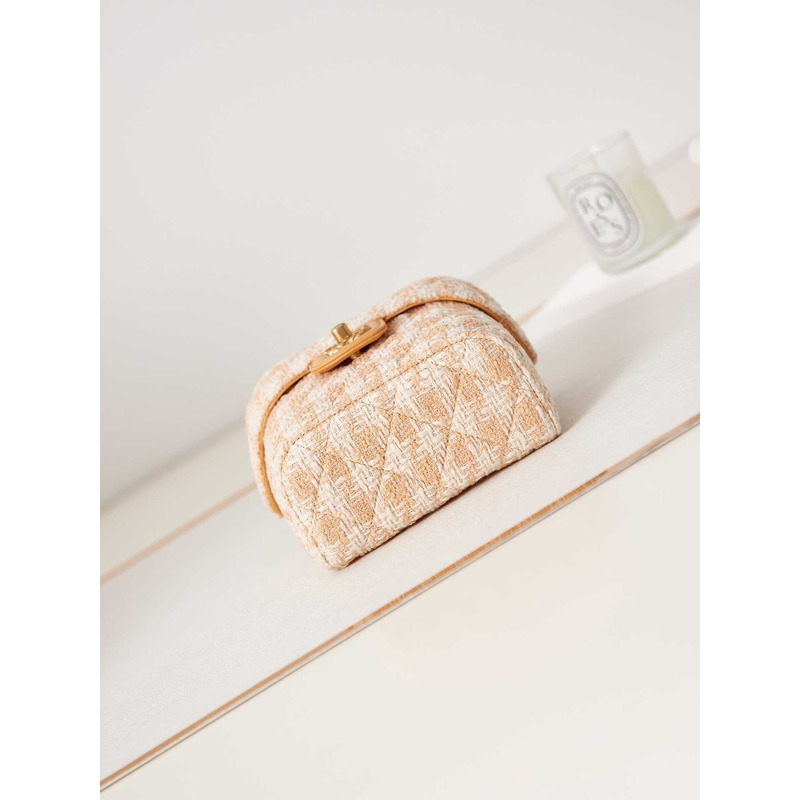 Ch*el cosmetic bag yellow oblique