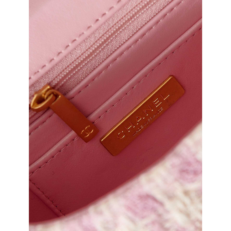Ch*el cosmetic bag pink oblique