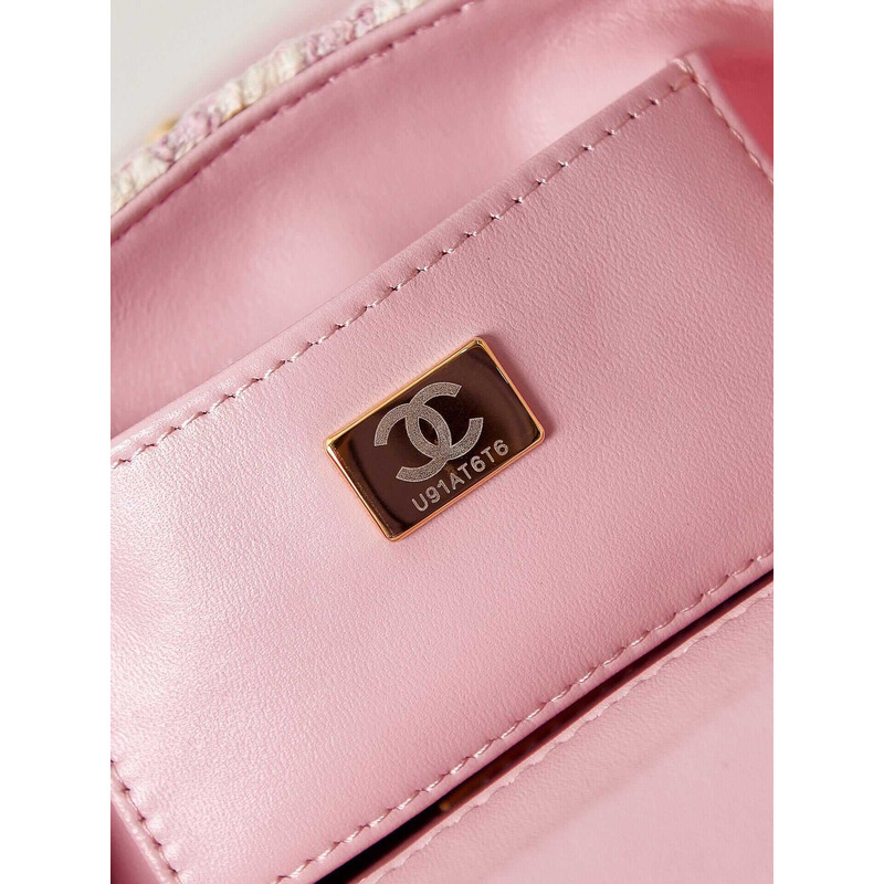 Ch*el cosmetic bag pink oblique