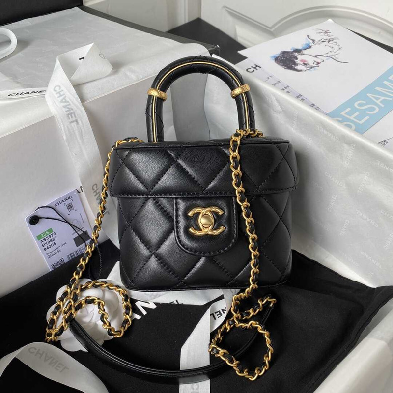 Ch*el cosmetic bag black