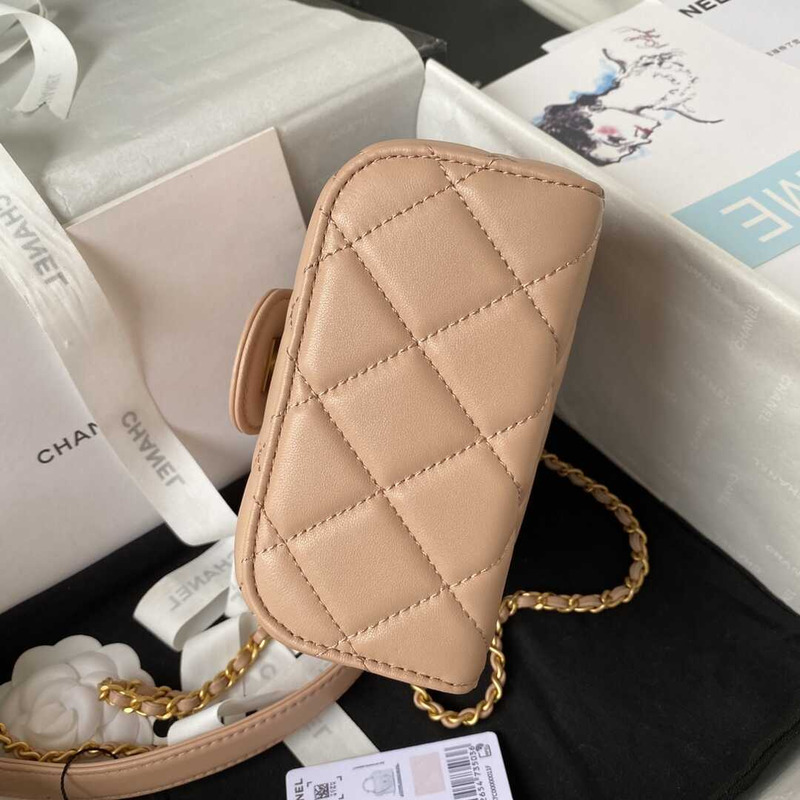 Ch*el cosmetic bag nude