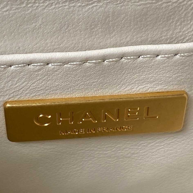 Ch*el cosmetic bag white