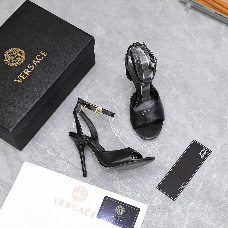 Versace Black Heeled Sandals