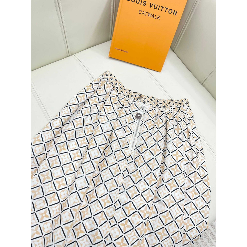 l**is V*t*n lv by the pool monogram flower tile midi skirt