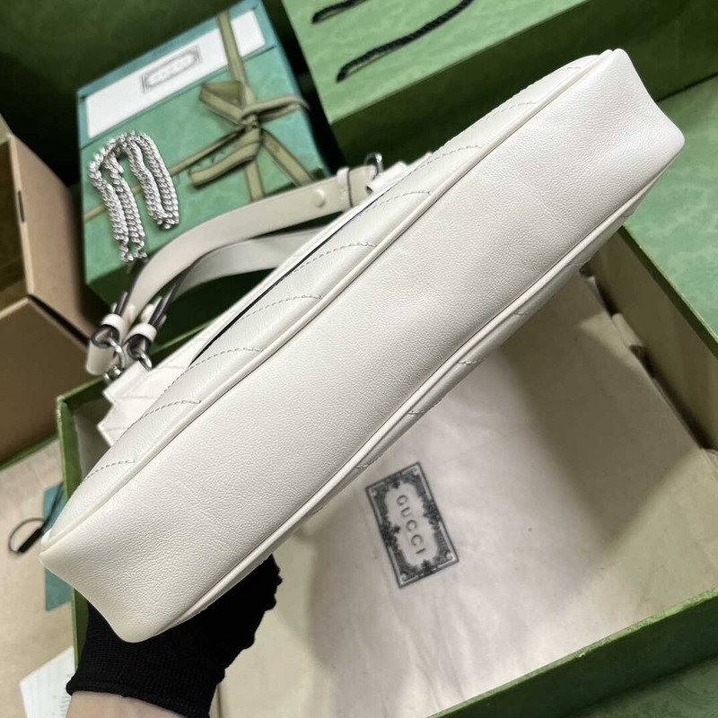 G*u*i blondie small leather tote white