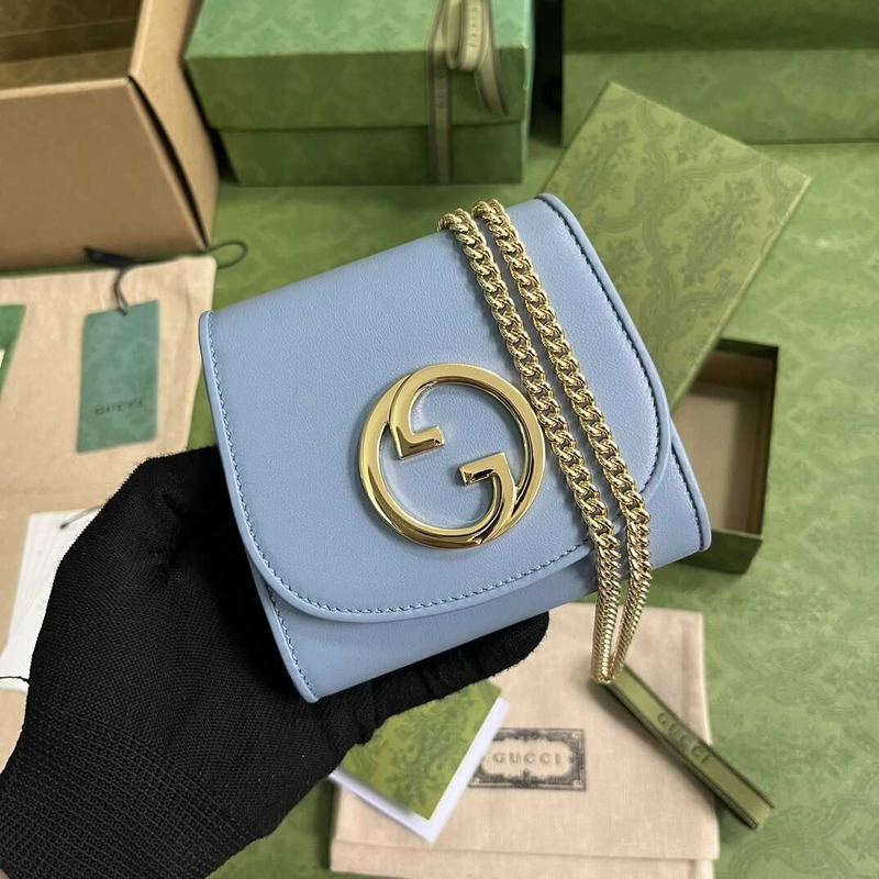G*u*i  blondie medium wallet on chain blue