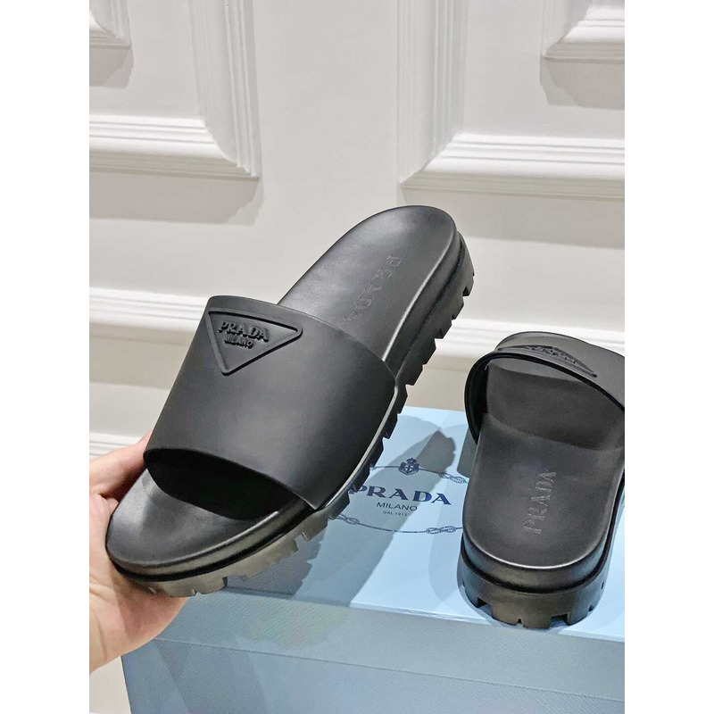 Pra*a rubber slippers black