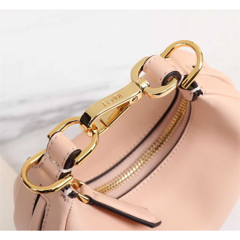 f**di S*per mini style f**digraphy leather bag pale pink