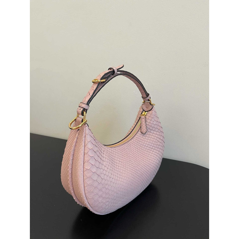 f**di S*per mini style f**digraphy hobo bag python leather pink