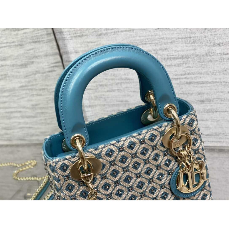 D*or lady D*or bag coral blue honeycomb