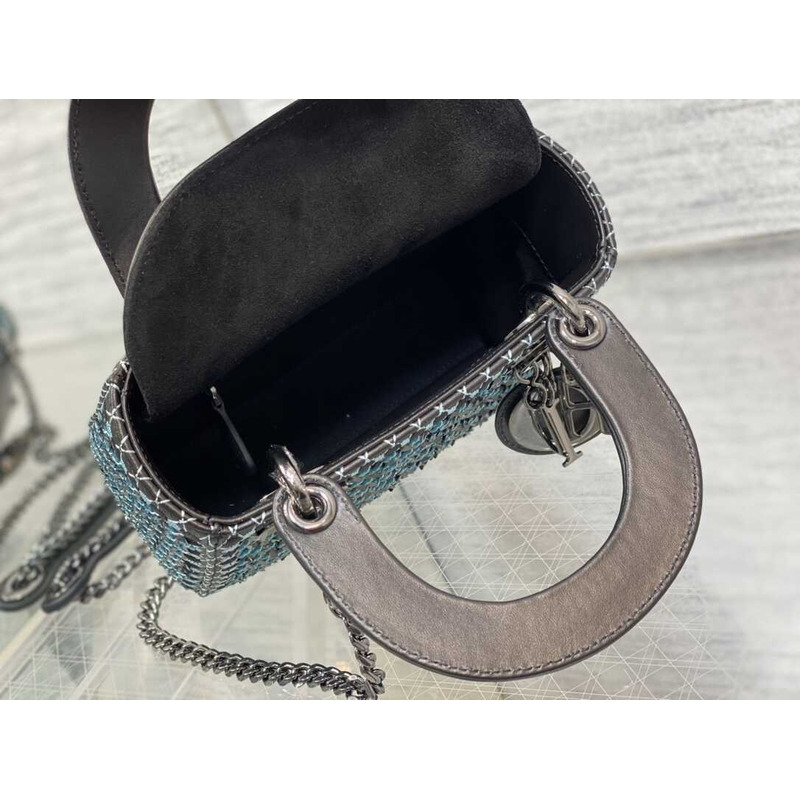 D*or ladyD*or glitter gradient bag blue and black