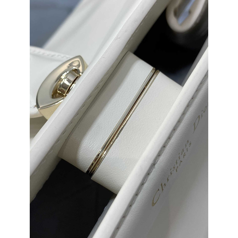 D*or small D*or key bag box calfskin dusty ivory