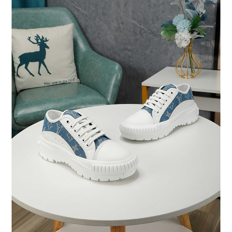 l**is l**is V*t*n lv squad sneakers white denim blue