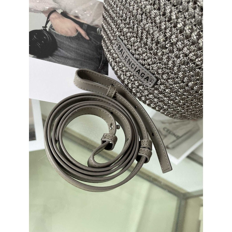 Ba*len*cia*ga ibiza small basket bag gray