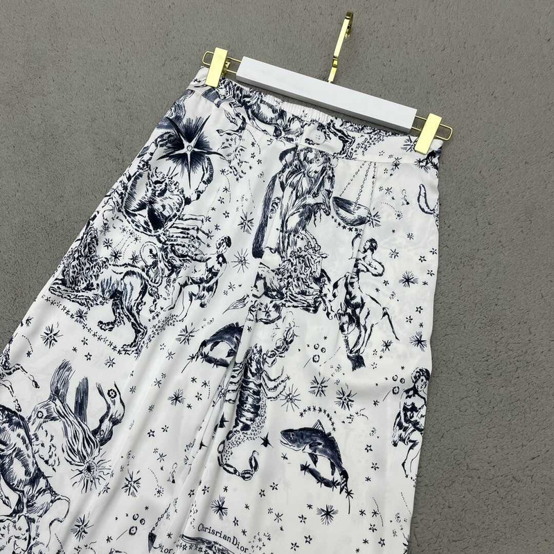 D*or printed trousers white