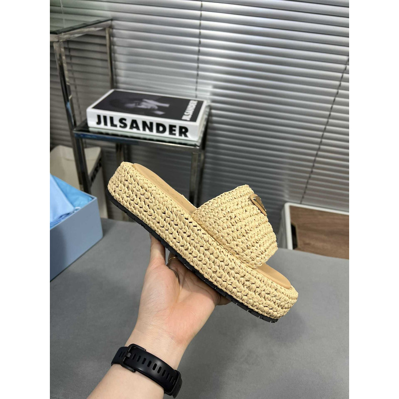 Pra*a raffia flatform sandals
