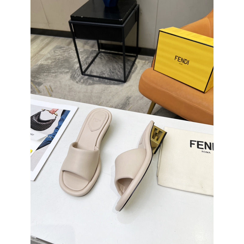 F**di natural baguette mules