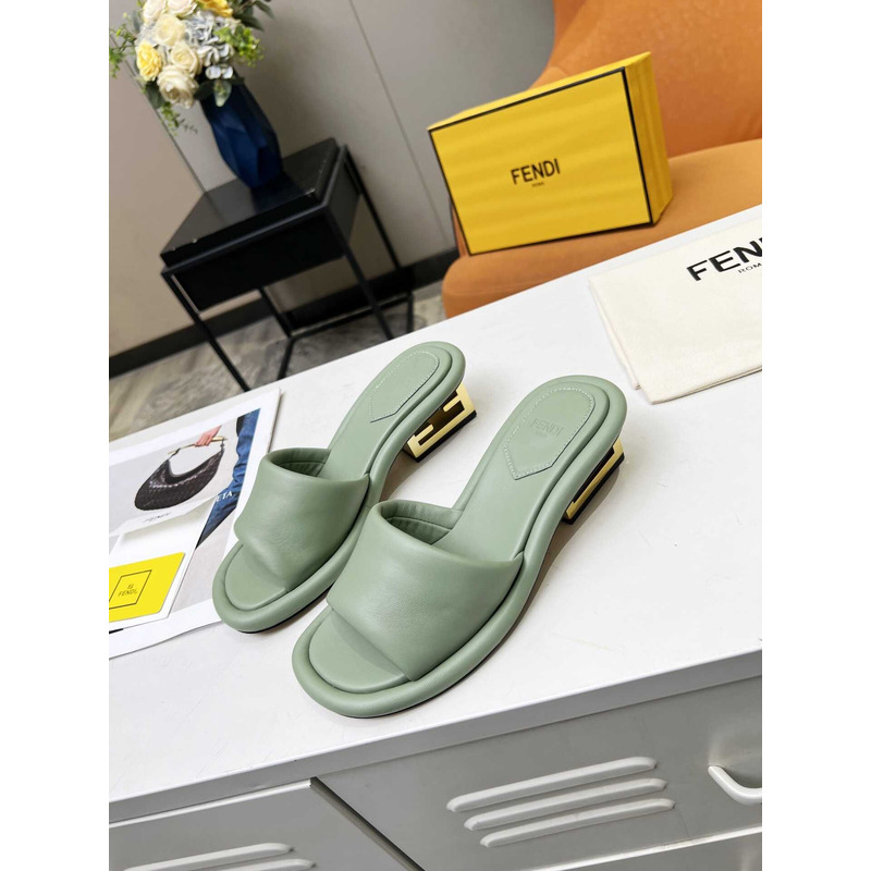 F**di high-heeled sandals for women green
