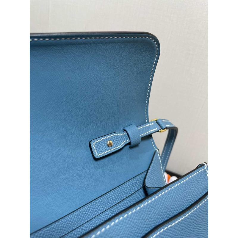 H**mes constance wallet to go gold hardware blue
