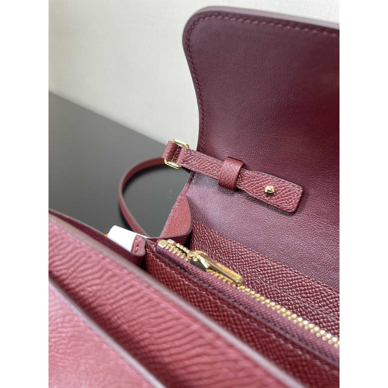 H**mes constance wallet to go gold hardware burgundy