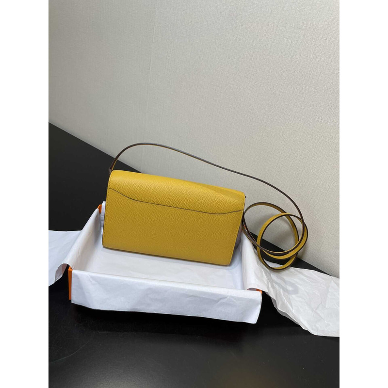 H**mes constance wallet to go silver hardware yellow