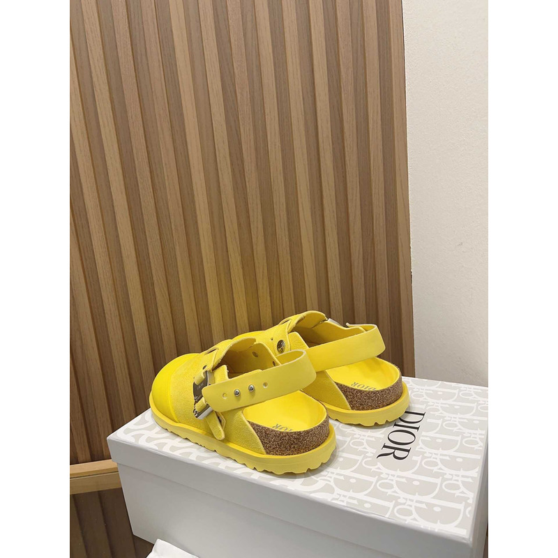 D*or x birkenstock tokio mule yellow nubuck calfskin