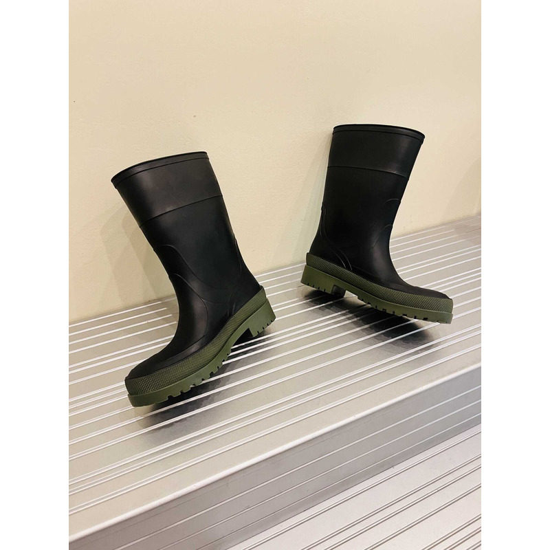 D*or union rain boots beige and brown two-tone rubber with D*or union motif black