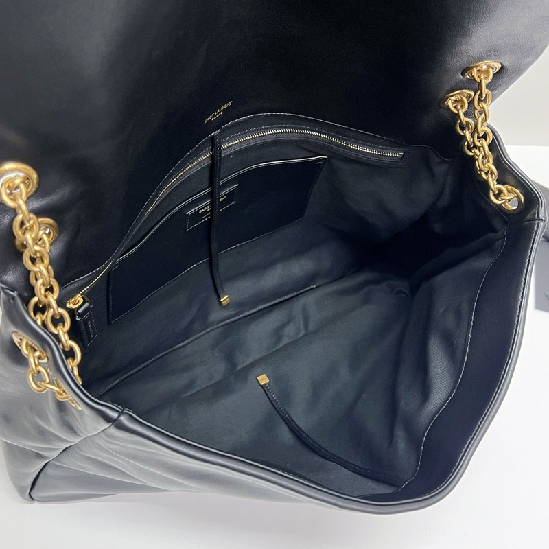 Saint Laurent Jamie 4.3 Patchwork Leather Tote In Nero Black