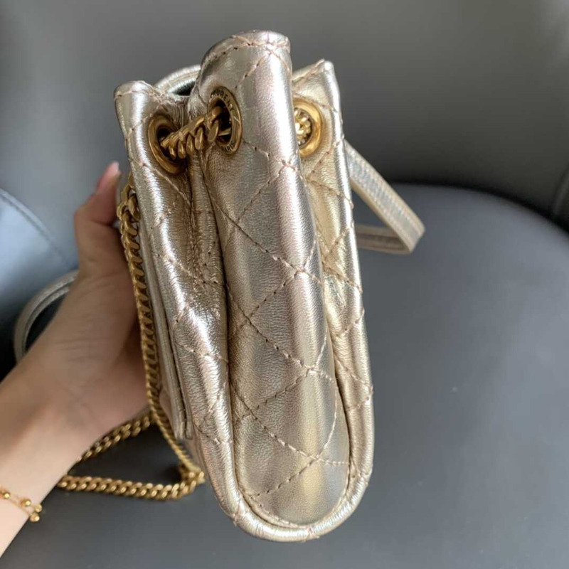 Saint Laurent Mini Nolita In Lambskin Gold