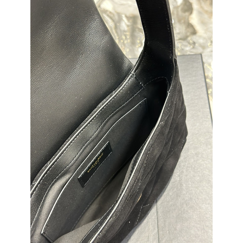 Saint Laurent Le 57 Shoulder Bag In Suede Black