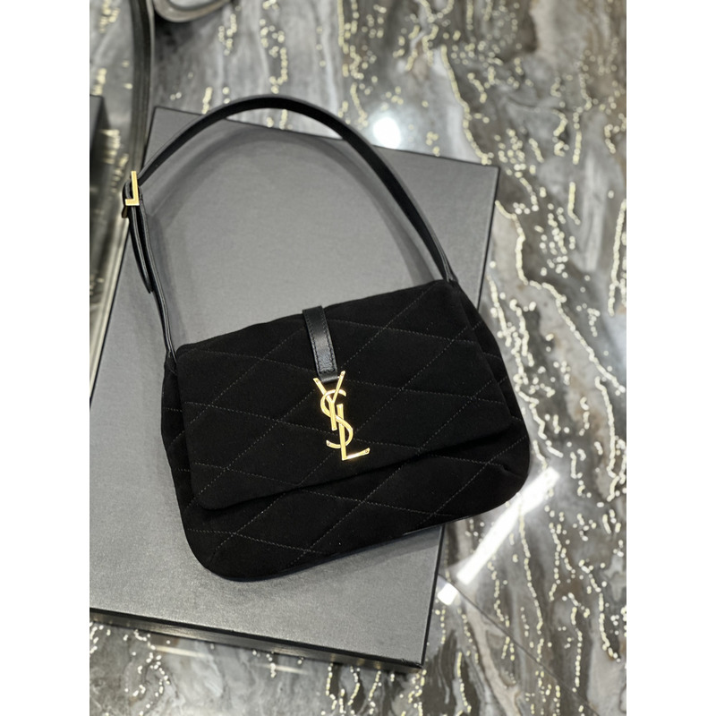 Saint Laurent Le 57 Shoulder Bag In Suede Black