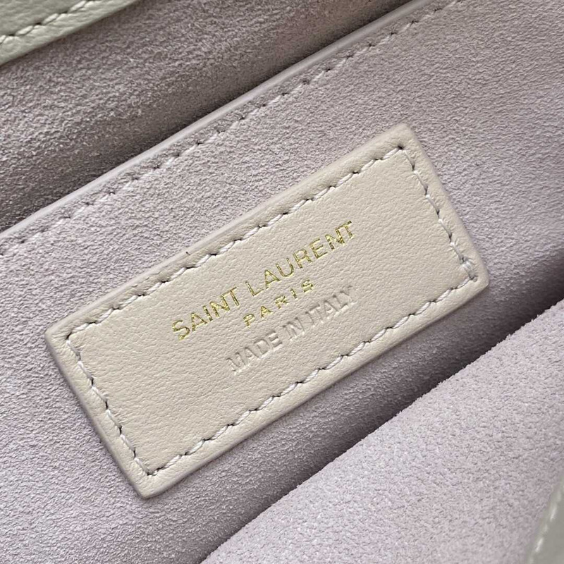 Saint Laurent Le 57 Shoulder Bag In Quilted Lambskin White