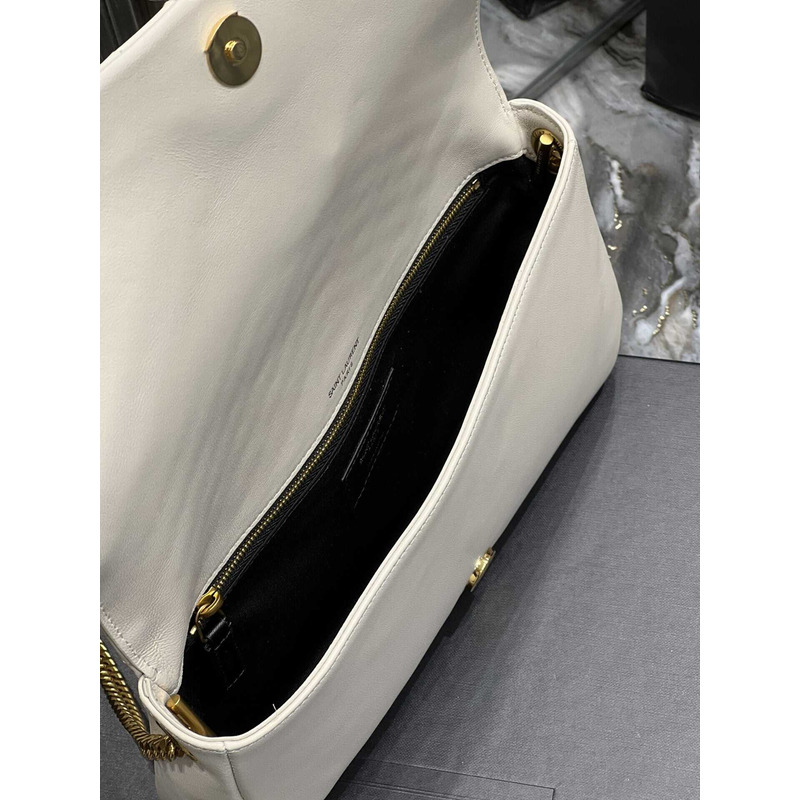 saint laurent S*pple kate 99 quilted calfskin leather shoulder bag cream
