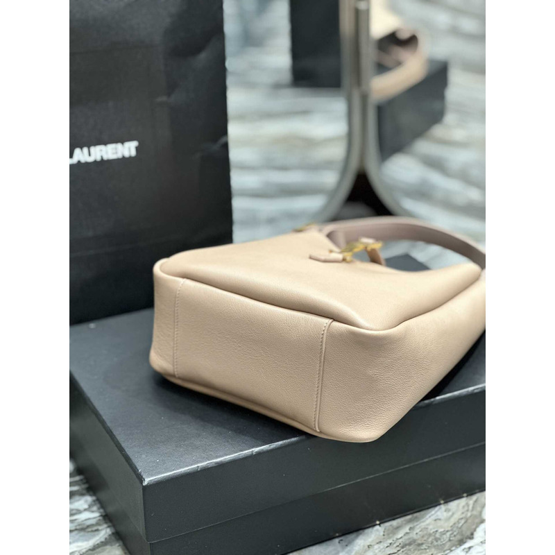 Saint Laurent Le5a7 Hobo Bag Small Beige